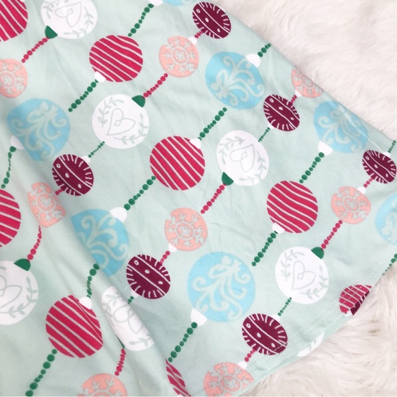 DOT DOT SMILE Girls Christmas Holiday Print Empire Dress Size‎ 7 Mint Green New - Picture 6 of 7